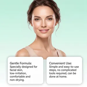 Crème dépilatoire faciale douce pour peau sensible, faible irritation et utilisation facile.