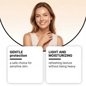 Vue détaillée de crème visage avec texture légère et formule douce pour peau sensible.