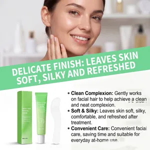 Crème dépilatoire pour le visage formule douce pour une peau lisse et propre soin quotidien facile.