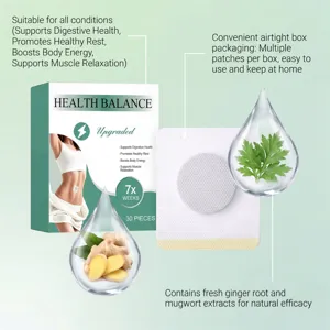 Herbal body balance care patch with ginger and mugwort extract 30 pieces box packaging