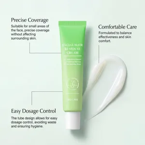 Efficace creme depilatoire douce pour le visage 50g avec formule vegetale et soin de la peau