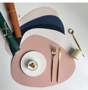 Waterproof leather placemat heat-insulating PU table mat for modern dining room decor