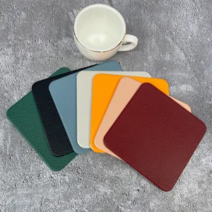Modern Minimalistisch PVC Ledertextur Einfarbig Untersetzer Wasserdicht Öldicht Wärmedämmung Tischset Für Zuhause Restaurant Hotel Esstisch Deko