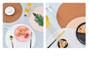 Noordse ronde lederen placemat waterdicht oliedicht warmte-isolerende eettafel mat lux