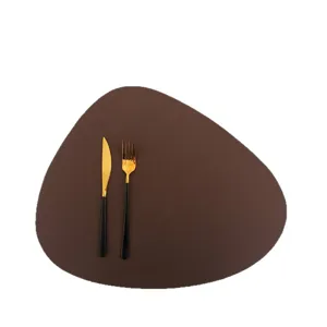 Irregular PU leather placemat waterproof oil-proof heat insulation table mat for home dining table