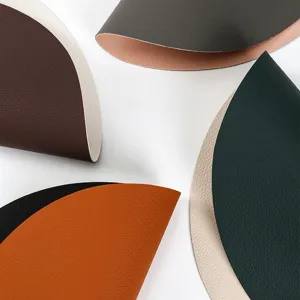 Set di sottopiatti in pelle PU nordica impermeabile resistente al calore rotondo da tavola