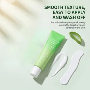 Crème dépilatoire faciale douce à l'aloe vera, tube de 50g avec spatule pour application facile.
