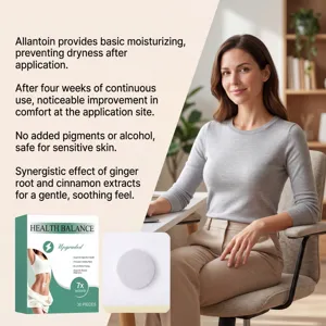 Herbal body care patch detail showing breathable patch material and herbal extract ingredients