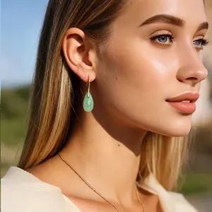 Faceted green aventurine teardrop earrings gold drop fashion jewelry for women daily wear