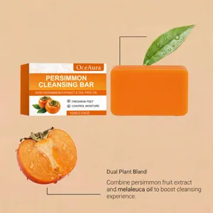Savon nettoyant au kaki OCEAURA enrichi en huile d'arbre à thé pour le corps idéal (100g)