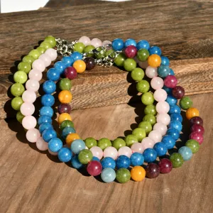 Collana di perle in pietra naturale colorata 12mm catena di clavicola in cristallo