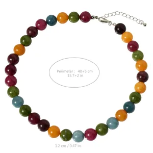 Collana di perle in pietra naturale colorata con catena di estensione 12mm gioielli donna