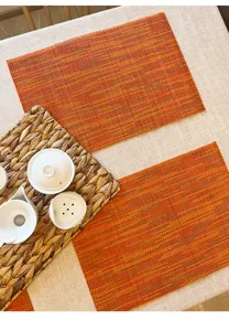 Woven tea mat placemat for Chinese tea set table insulation non-slip table runner