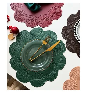 Monstera blad leren placemat waterdicht hittebestendig tafelmat voor eetkamer