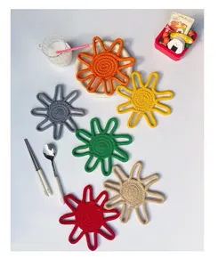Mantel individual de girasol de cuerda de algodón alfombrilla térmica estilo nórdico