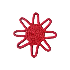 Salvamanteles de cuerda de algodón rojo con diseño de girasol alfombrilla térmica