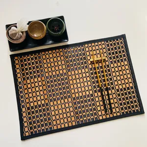 Gewebte Bambus Platzdeckchen chinesische Teematte hitzebeständig Tischset für Esstisch