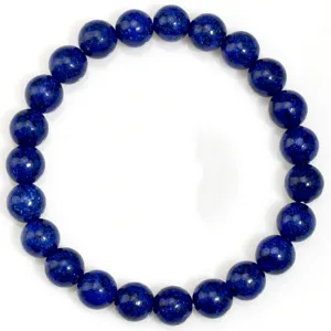 Natural lapis lazuli gemstone beaded stretch bracelet main view round 8mm healing crystal