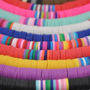 Colorful polymer clay beads necklace stackable handmade beach jewelry for women nice item