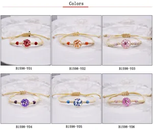 Set di bracciali di fiori secchi intrecciati a mano con corda regolabile e perline.
