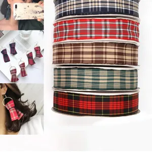 Nastro a Quadri Stampato Fettuccia di Tessuto per Creazione di Gioielli Fai-da-te Accessori per Orecchini Confezione Regalo Decorazione Floreale