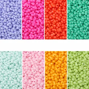 Cuentas de Vidrio en Forma de Cacahuete Pintura al Horno Tono Macaron Cuentas Espaciadoras Sueltas para Pulsera Collar Fai da Te Joyería