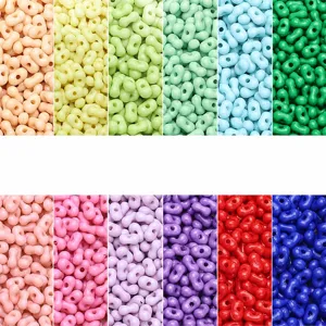 Acrylic Peanut Beads Solid Color Loose Spacer Beads For DIY Jewelry Making Necklace Bracelet Handmade Craft Accessories