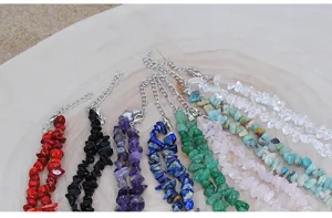 Collana choker con pietre naturali colorate cristallo corta catena clavicola gioielli
