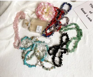 Collana girocollo con pietre di cristallo colorate fatto a mano stile etnico vintage