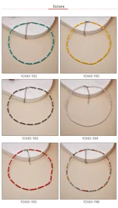 Primavera verano nueva collar gargantilla perlas cristal de colores multicapa mujer