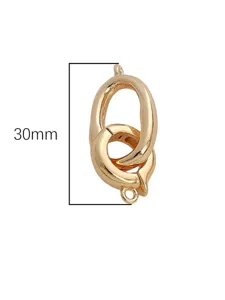 Gold metal oval double circle connector clasp detail view for DIY jewelry making accessories.