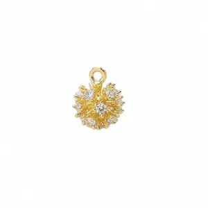 Κρεμαστό Λουλούδι από Zircon με Επιχρύσωμα 14K Χειροποίητο Κόσμημα Αξεσουάρ DIY 10mm