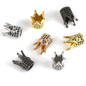 Kupfer gepflasterte Zirkonia Krone Anhänger für DIY Handarbeit Halskette Schmuck Zubehör.