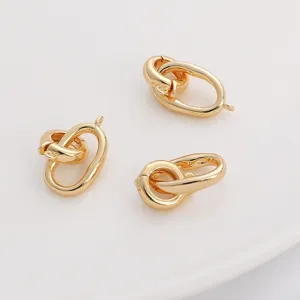Gold metal connector rings oval double loops for DIY jewelry necklace bag accessories main
