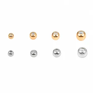 Copper round silicone slider beads size chart for DIY bracelet necklace making accessories.