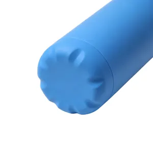 Stainless steel vacuum insulated water bottle bottom detail, 500ml blue cola bottle design.