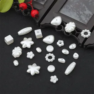 ABS imitation pearl beads DIY jewelry making accessories set, assorted shapes for handmade bracelets.