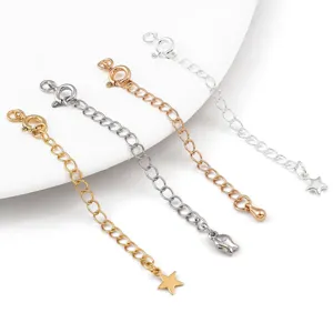 Set Catena di Prolunga per Gioielli Placcata Oro 14K Braccialetto Collana Moschettone