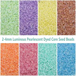 Perles de Rocaille en Verre Irisé Lustré Nacré Rondes Intercalaires Pour La Création de Bijoux DIY Bracelets Colliers Artisanat