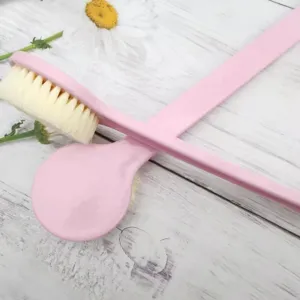Conjunto de cepillos de baño de cerdas suaves, exfoliante corporal para ducha y espalda.