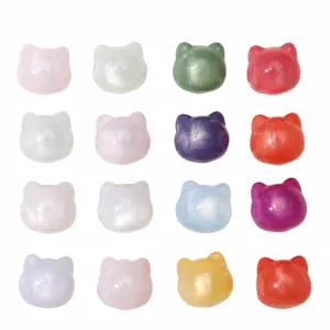 UV color changing cat head resin beads for DIY handmade bracelets, necklaces and craft pendants.