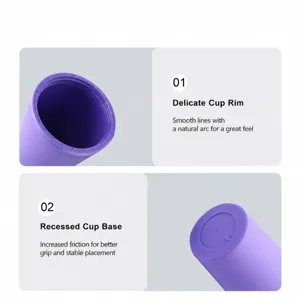 480ml double wall plastic straw tumbler fashion portable drinkware purple color cup for daily use