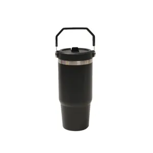 20oz edelstahl isolierter reisebecher mit henkel tragbarer autobecher detailansicht