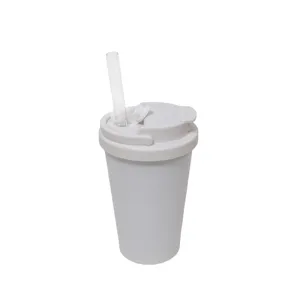Dual-drink straw tumbler insulated travel mug stainless steel water bottle sports cup portable.