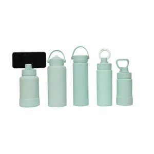Mintgrüne Vakuum Sport Trinkflasche Set tragbare isolierte Thermobecher für Outdoor Reisen