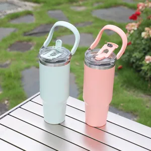 40oz Large Capacity Straw Tumbler Stainless Steel Travel Car Water Cup Outdoor Sport
