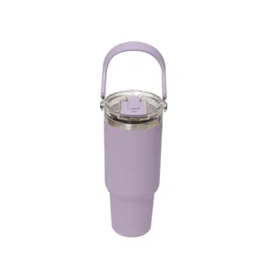 Large capacity 40oz stainless steel insulated tumbler with handle for outdoor travel.