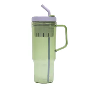 40oz Plastik Becher mit Griff Strohhalm und Teesieb Grosse Kapazitat Auto Trinkflasche