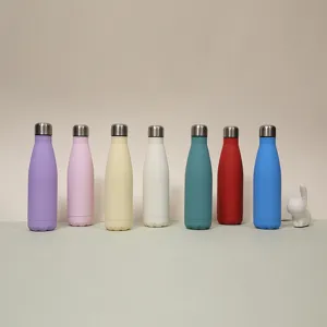 Colorful stainless steel cola bottles showcase product details, texture, and multi-color options.