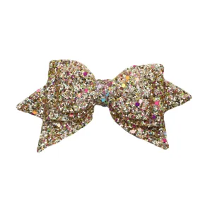 Glitter bow detail shot, shimmering sequins straw cup accessory, sparkling decorative bow.